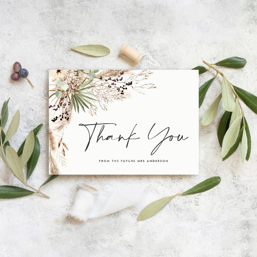 Invitation Pampas douche nuptiale herbe moderne boho élégant