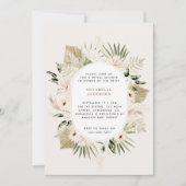 Invitation Pampas douche nuptiale herbe moderne boho élégant (Devant)