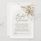 Invitation Pampas douche nuptiale herbe moderne naturel éléga (Devant)