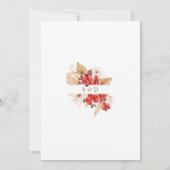 Invitation Pampas du désert Grass Red Orchidées Gold Mariage (Dos)