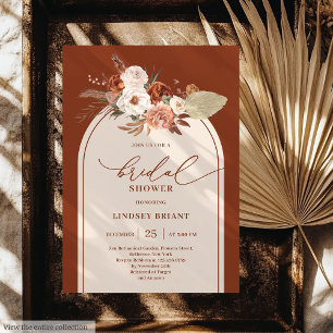 Invitation Pampas en terre cuite moderne Grass Floral Bride