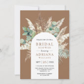 Invitation Pampas Eucalyptus Arch Beige Tan Bridal Shower (Devant)