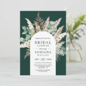 Invitation Pampas Eucalyptus Arch Emerald Green Bridal Shower (Debout devant)