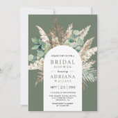 Invitation Pampas Eucalyptus Arch Sage Green Bridal Shower (Devant)