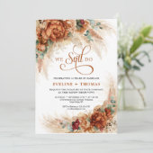 Invitation Pampas eucalyptus de fleurs d'orange brûlées nous  (Debout devant)