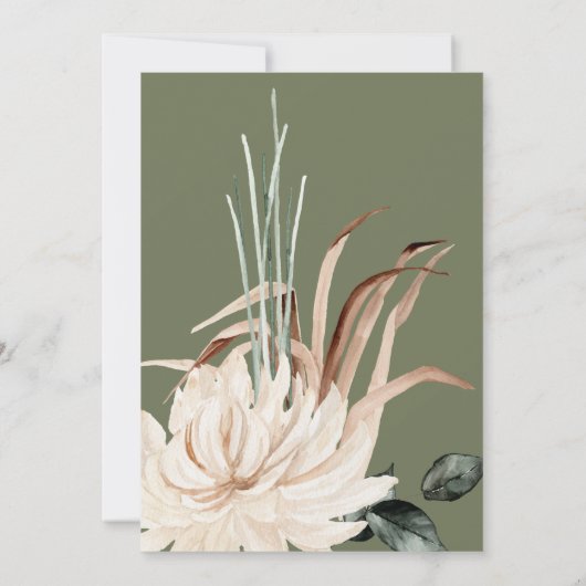 Invitation Pampas Fête des mariées Boho Grass (Dos)