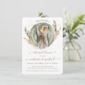 Invitation Pampas Feuillage de laiton Dîner de répétition Mar (Debout devant)