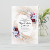 Invitation Pampas Fleuris Exotiques Mariage Anniversaire (Debout devant)