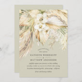 Invitation Pampas Fleurs de désert asséchées par l'herbe Mari (Devant / Derrière)