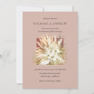 Invitation Pampas Fleurs séchées en herbe Bouquet Mauve Maria