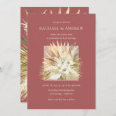 Invitation Pampas Fleurs séchées en laiton Boho Bouquet Maria (Devant / Derrière)