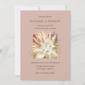 Invitation Pampas Fleurs séchées Grass Bouquet Mauve Mariage (Devant)