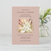 Invitation Pampas Fleurs séchées Grass Bouquet Mauve Mariage (Debout devant)