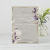 Invitation Pampas Floral Anthurium Violet (Debout devant)