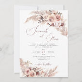 Invitation Pampas Floral Boho Grass Rust Mariage terreux (Devant)