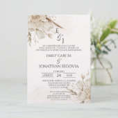 Invitation Pampas floral bouquet Spanish wedding  (Debout devant)