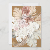 Invitation Pampas Floral Herbe Tropicale Jungle Noir (Dos)