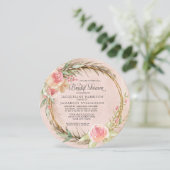 Invitation Pampas Florale Pampas Rose Aquarelle ronde BOHO (Debout devant)
