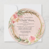 Invitation Pampas Florale Pampas Rose Aquarelle ronde BOHO (Devant)