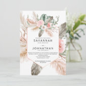 Invitation Pampas Florale Tropicale, Plumes, Rustique | (Debout devant)
