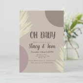 Invitation Pampas Formes Bio Baby shower Bohème (Debout devant)