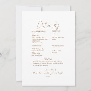 Invitation Pampas Gold Texte Mariage Détail