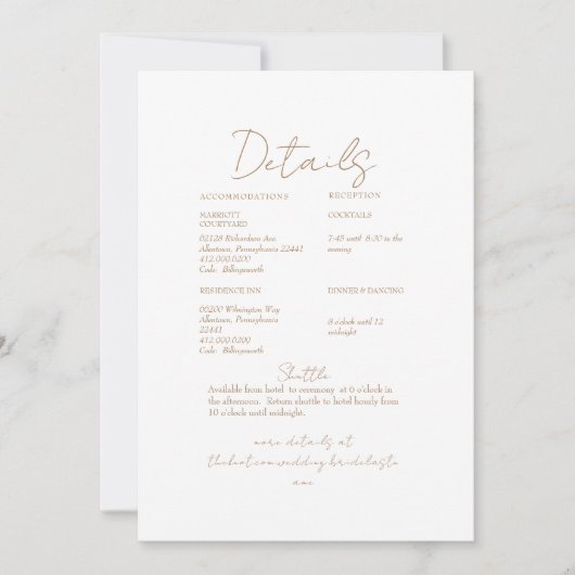 Invitation Pampas Gold Texte Mariage Détail (Devant)