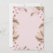 Invitation Pampas Grass  and Blush Pink Orchid Baby Shower  (Dos)