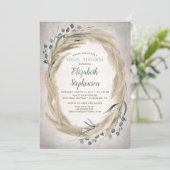 Invitation Pampas Grass and Greenery Boho Fête des mariées (Debout devant)