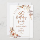 Invitation Pampas Grass Arch Terracotta Boho 60e anniversaire (Devant)