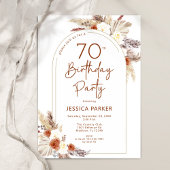Invitation Pampas Grass Arch Terracotta Rustique 70e annivers