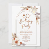Invitation Pampas Grass Arch Terracotta Rustique 80e annivers (Devant)