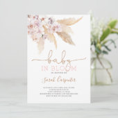 Invitation Pampas Grass Baby in florom douche fille invitatio (Debout devant)