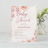 Invitation Pampas Grass Baby shower Neutre Fille Garçon Bohèm (Debout devant)