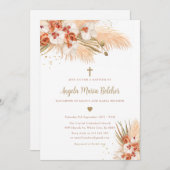 Invitation Pampas Grass Baptism (Devant / Derrière)