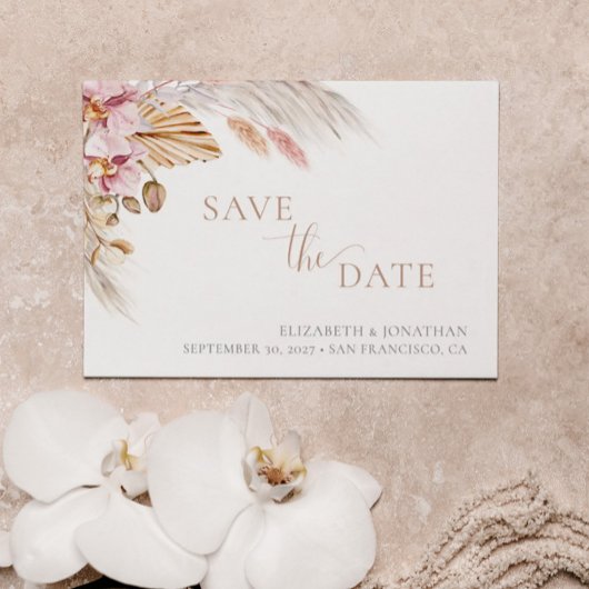 Invitation Pampas Grass Blush Pink Floral Enregistrer la cart