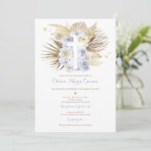 Invitation Pampas Grass Bohème Baptême Boho Christening (Debout devant)