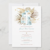 Invitation Pampas Grass Bohème Baptême Boho Christening (Devant)