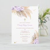 Invitation Pampas Grass Bohème Baptême Boho Christening (Debout devant)