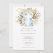 Invitation Pampas Grass Bohème Baptême Boho Christening (Devant)