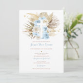 Invitation Pampas Grass Bohème Baptême Boho Christening (Debout devant)