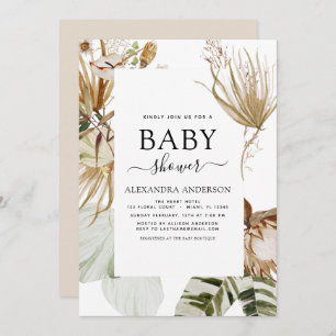 Invitation Pampas Grass Bohème Bohème Baby shower Tropical