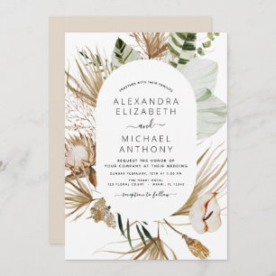 Invitation Pampas Grass Bohème Bohème Mariage Tropical