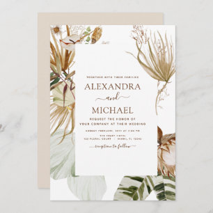 Invitation Pampas Grass Bohème Bohème Mariage Tropical Invita