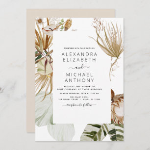 Invitation Pampas Grass Bohème Bohème Mariage Tropical Invita