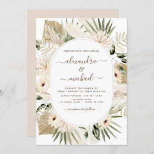 Invitation Pampas Grass Bohême Boho Eucalyptus Mariage Invi
