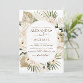Invitation Pampas Grass Bohême Boho Eucalyptus Mariage Invi (Debout devant)