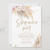 Invitation Pampas Grass Bohème Douche Par Baby shower Courrie (Devant)