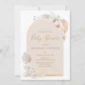 Invitation Pampas Grass Bohemian Arch Desert Baby shower (Devant)