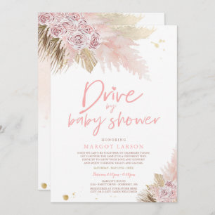 Invitation Pampas Grass Bohemian Drive Par Baby shower